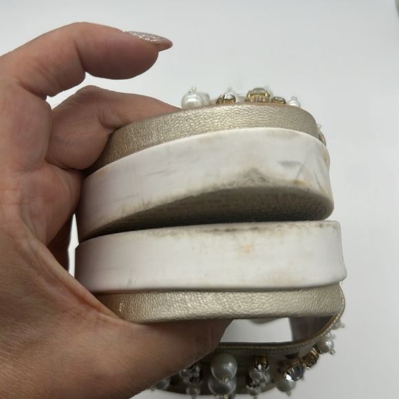 Stuart Weitzman 10m white studded slides - Picture 9 of 11